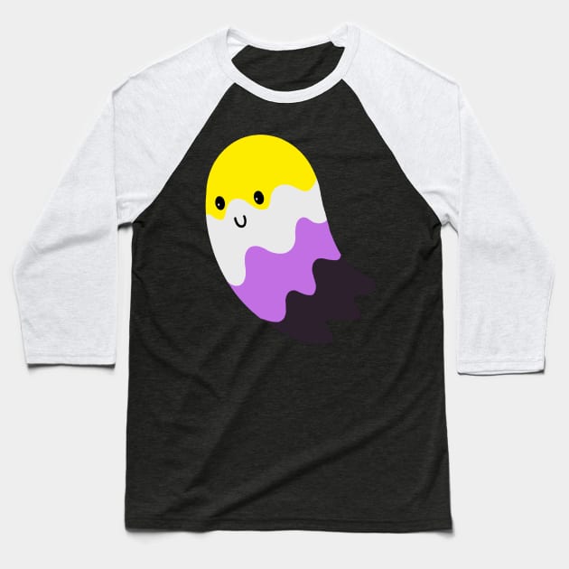 Nonbinary Ghost Pride Baseball T-Shirt by Made Adventurous